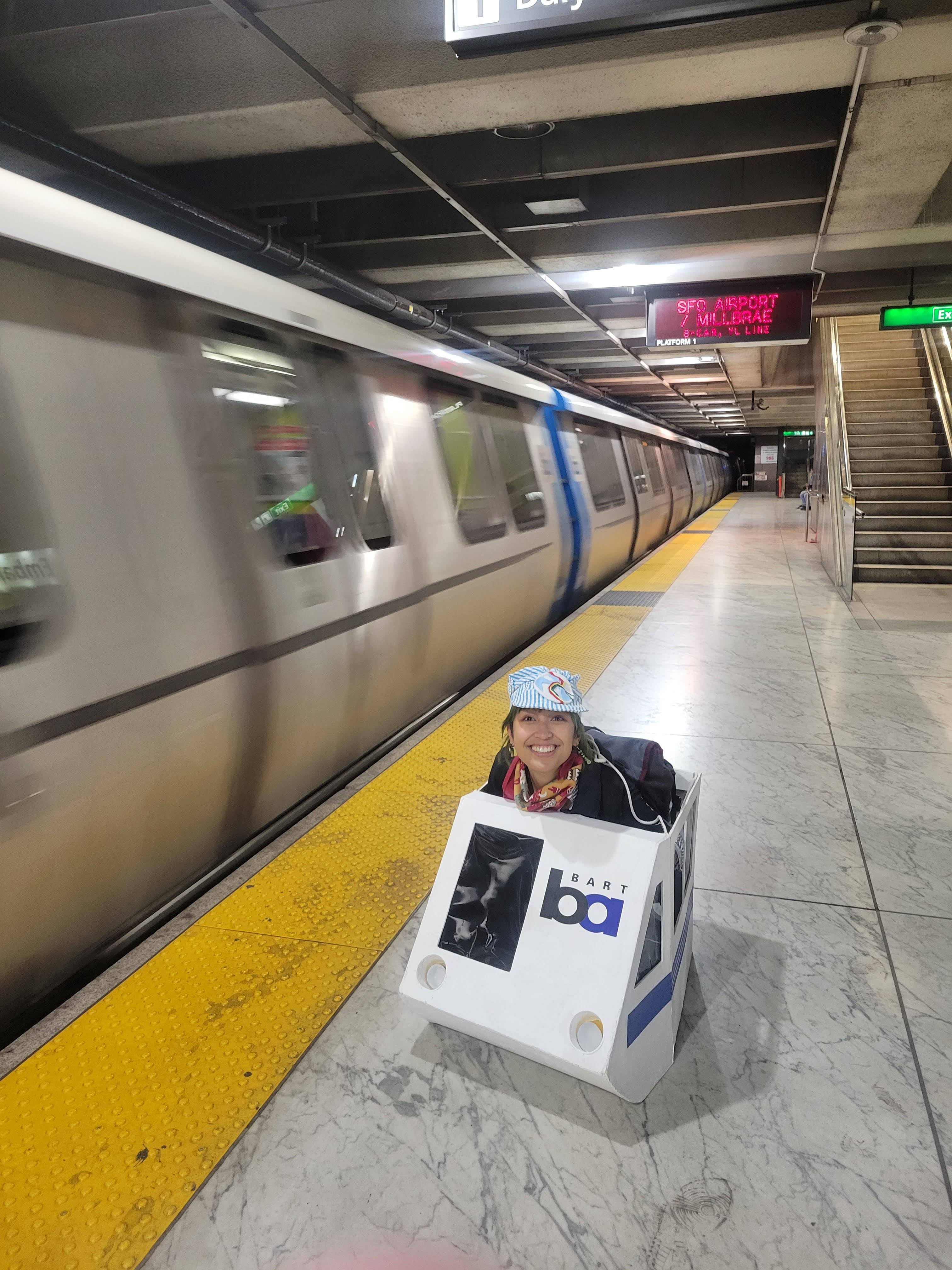 Legacy BART costume on Halloween night